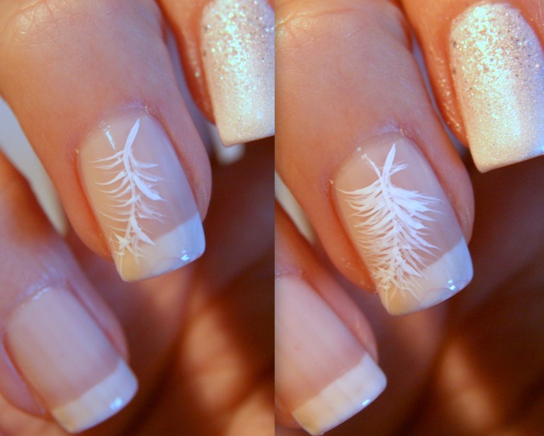 mẫu nail lông vũ