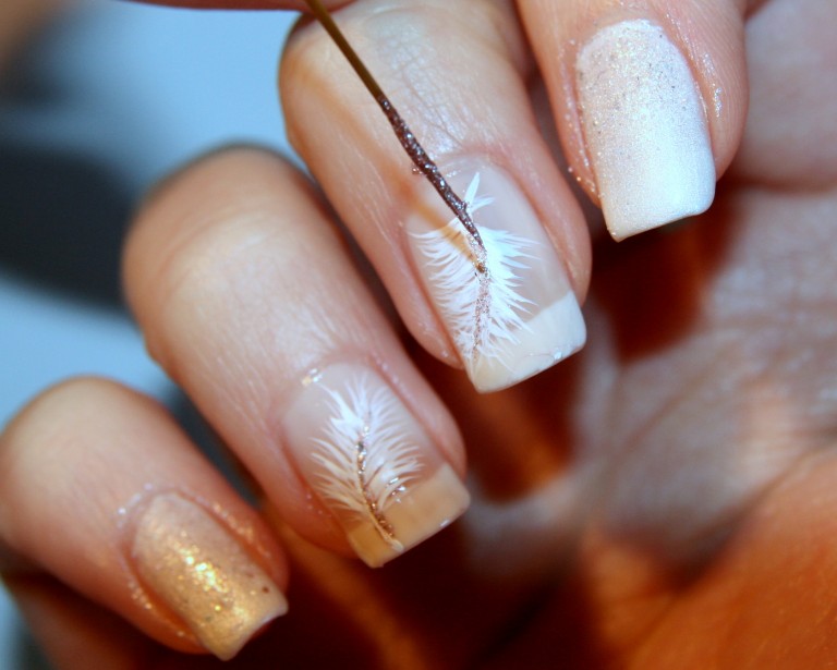 mẫu nail lông vũ