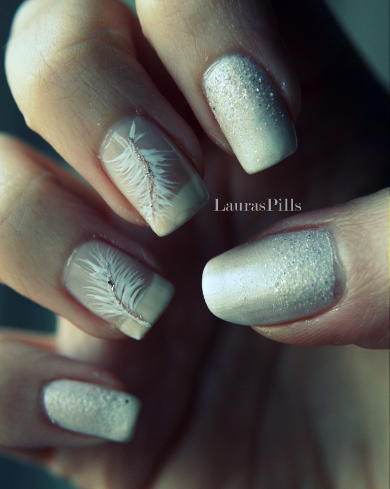 mẫu nail lông vũ