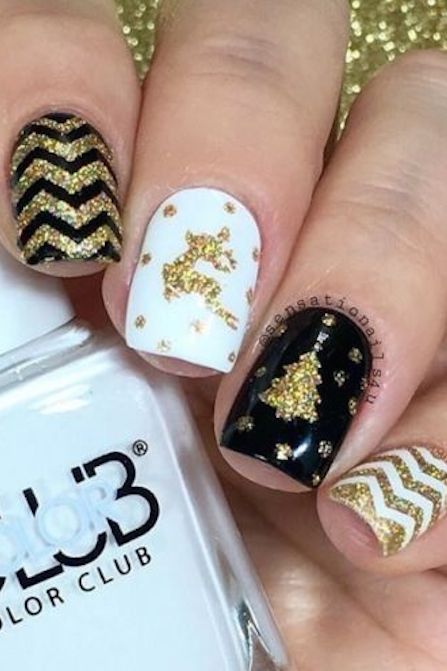 1479154739-gold-chevron-christmas-nail-art